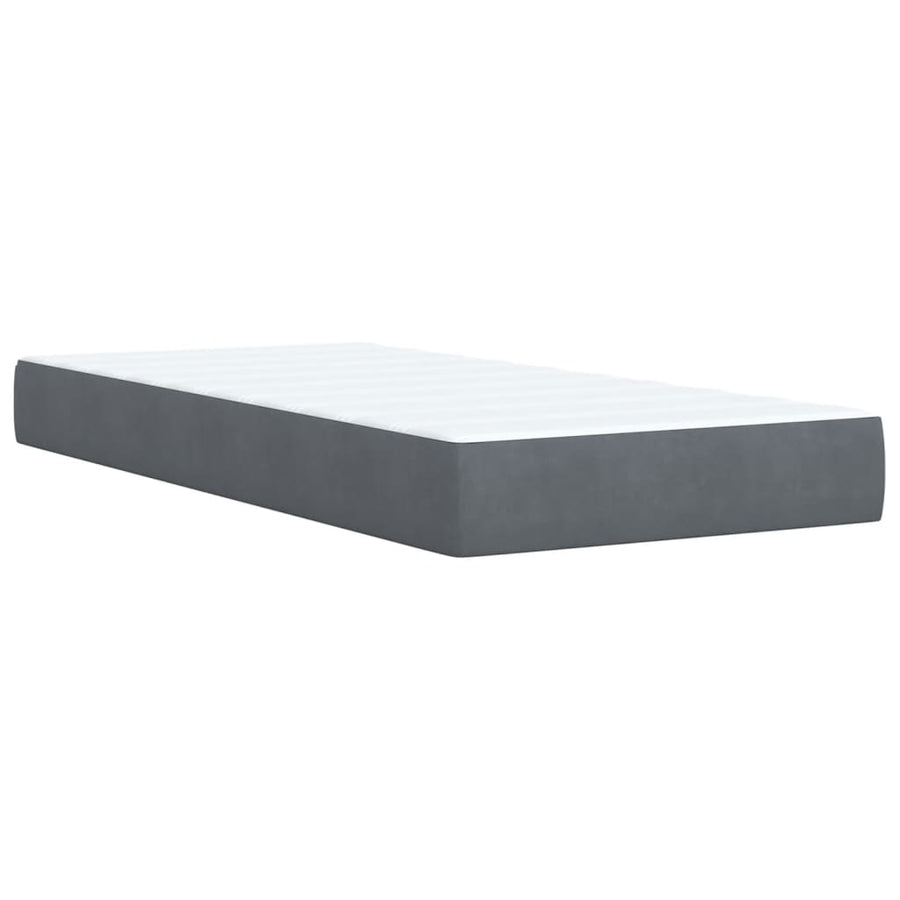 Boxspring met matras fluweel donkergrijs 90x190 cm