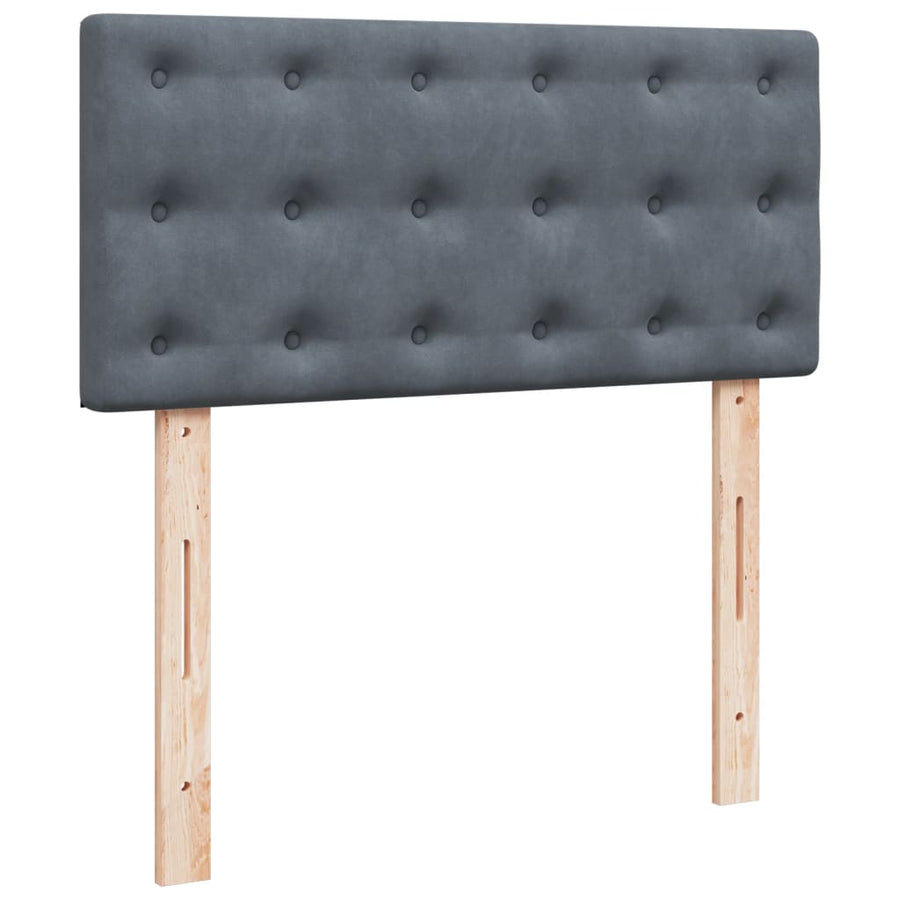 Boxspring met matras fluweel donkergrijs 90x190 cm