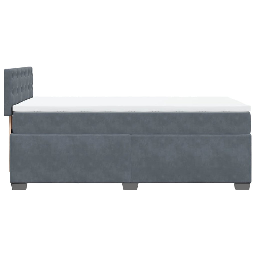 Boxspring met matras fluweel donkergrijs 90x190 cm