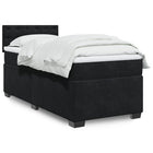 Boxspring met matras 90x190 cm zwart fluweel