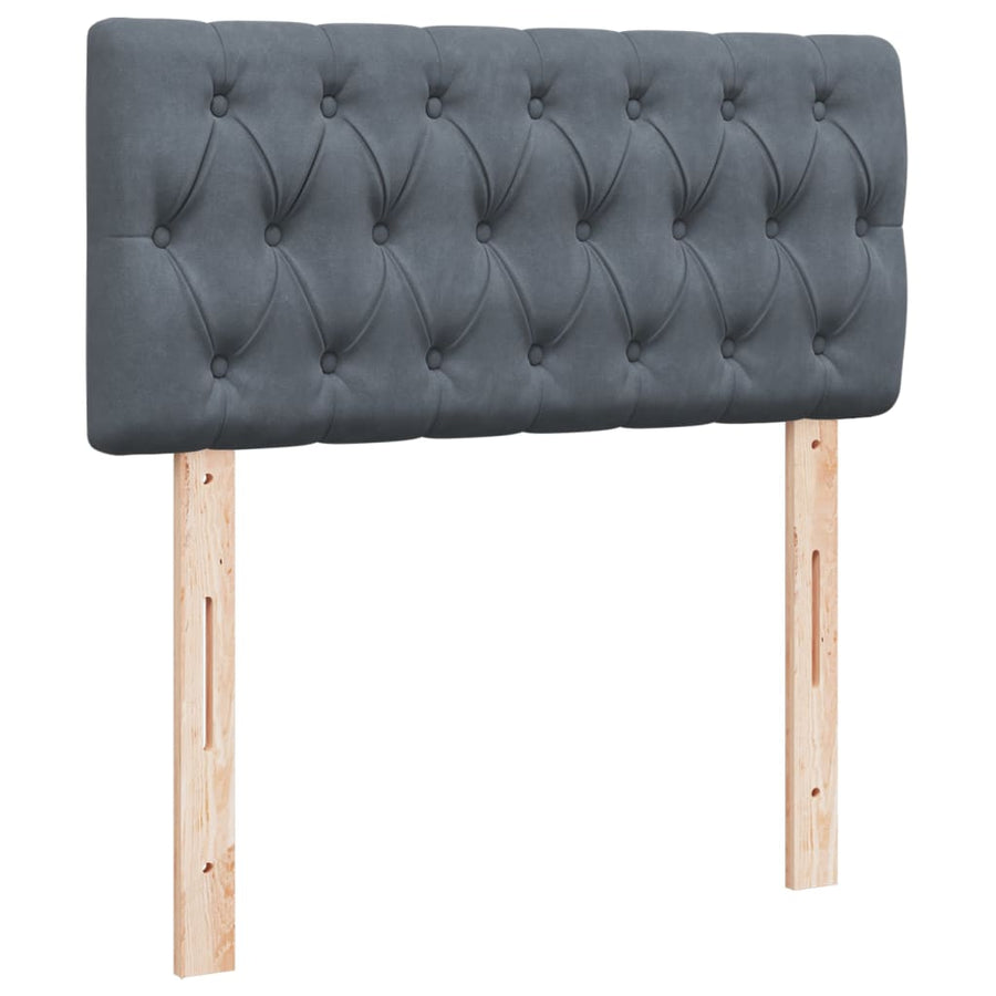 Boxspring met matras fluweel donkergrijs 90x190 cm