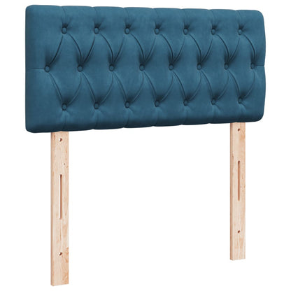 Boxspring met matras fluweel donkerblauw 90x190 cm