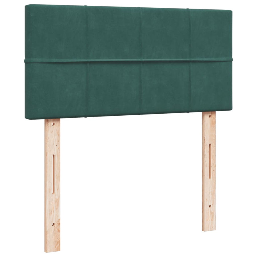 Boxspring met matras fluweel donkergroen 90x190 cm
