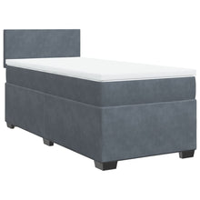 Boxspring met matras fluweel donkergrijs 90x200 cm