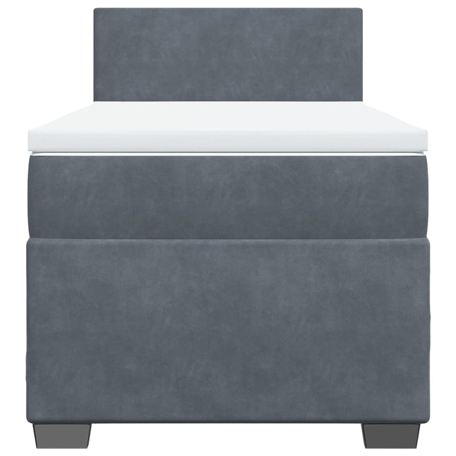 Boxspring met matras fluweel donkergrijs 90x200 cm