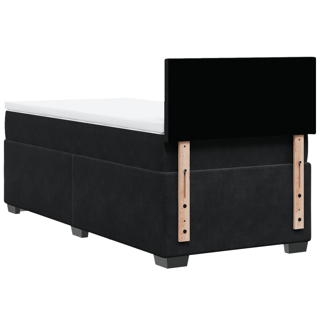 Boxspring met matras fluweel zwart 90x200 cm