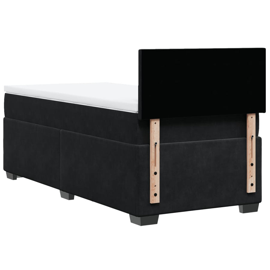 Boxspring met matras fluweel zwart 90x200 cm