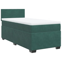 Boxspring met matras fluweel donkergroen 90x200 cm