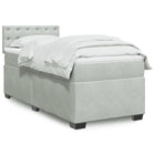 Boxspring met matras fluweel lichtgrijs 90x200 cm