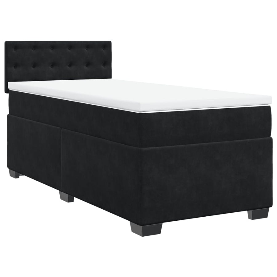 Boxspring met matras fluweel zwart 90x200 cm