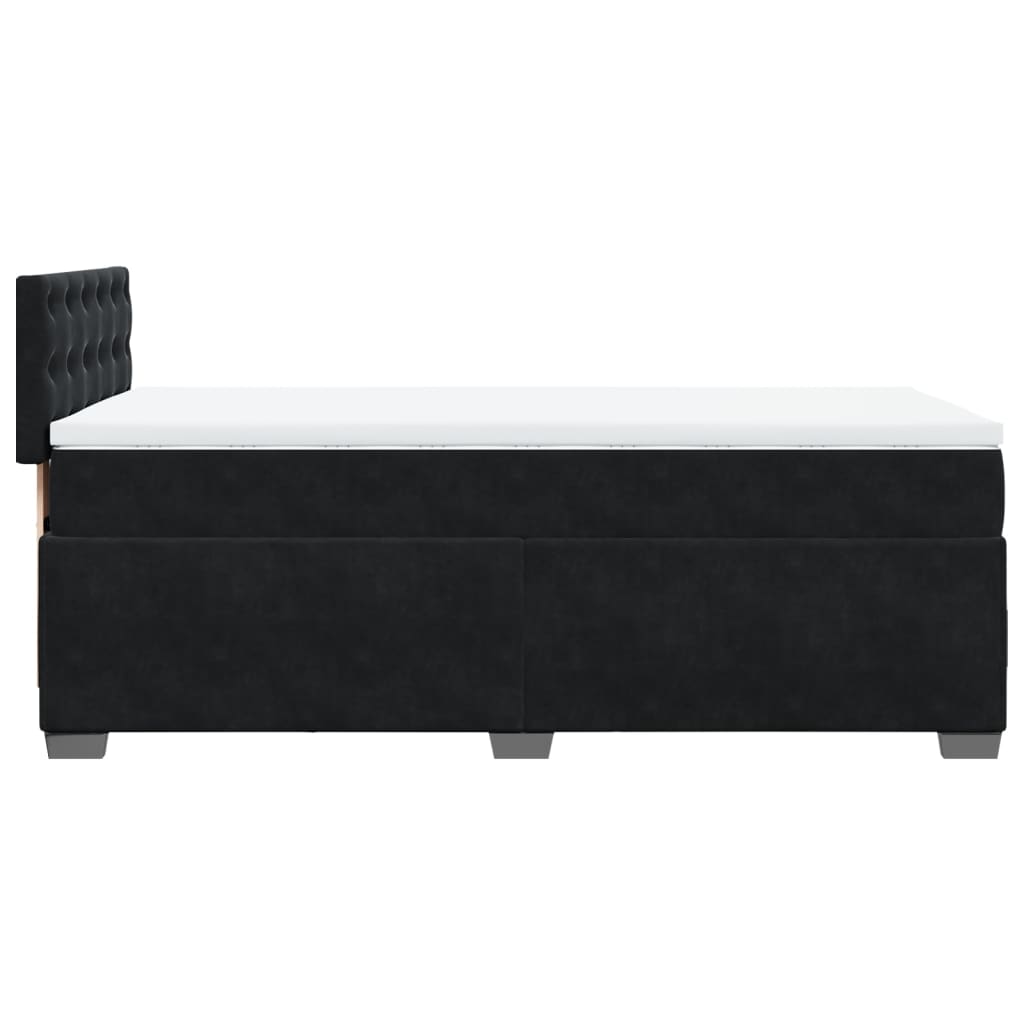 Boxspring met matras fluweel zwart 90x200 cm