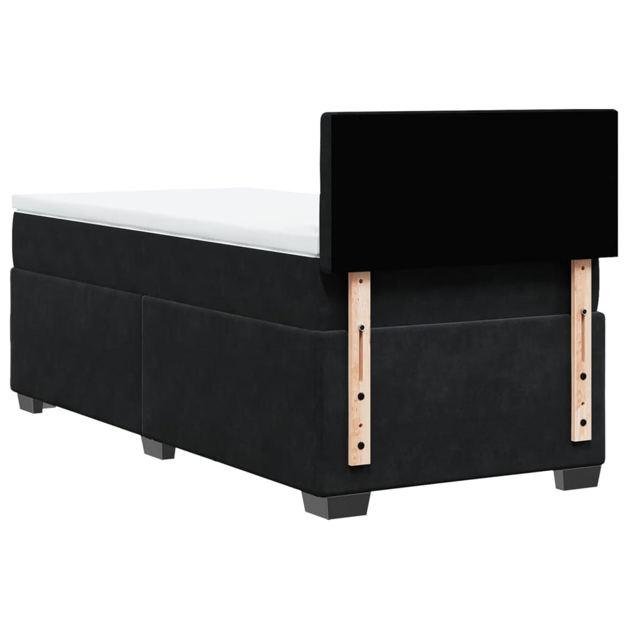 Boxspring met matras fluweel zwart 90x200 cm