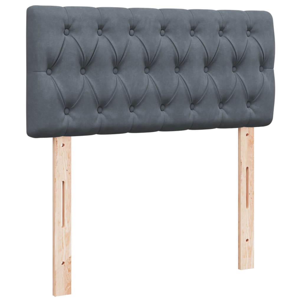 Boxspring met matras fluweel donkergrijs 90x200 cm