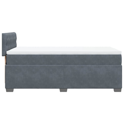 Boxspring met matras fluweel donkergrijs 90x200 cm