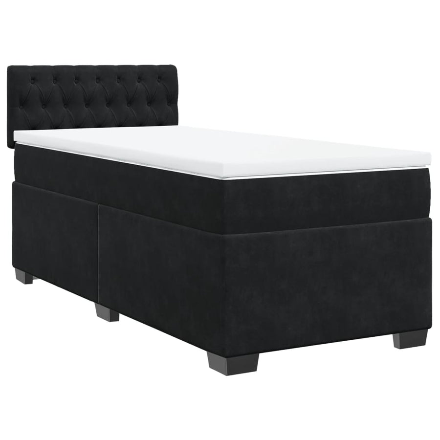 Boxspring met matras fluweel zwart 90x200 cm