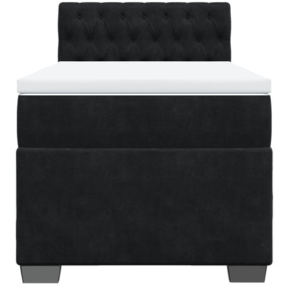 Boxspring met matras fluweel zwart 90x200 cm