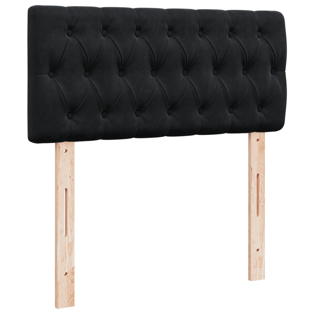Boxspring met matras fluweel zwart 90x200 cm