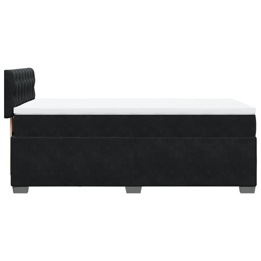 Boxspring met matras fluweel zwart 90x200 cm