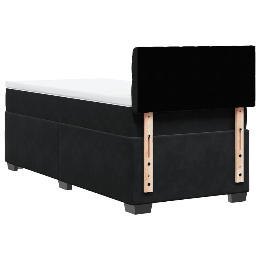 Boxspring met matras fluweel zwart 90x200 cm