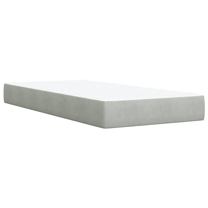 Boxspring met matras fluweel lichtgrijs 90x200 cm