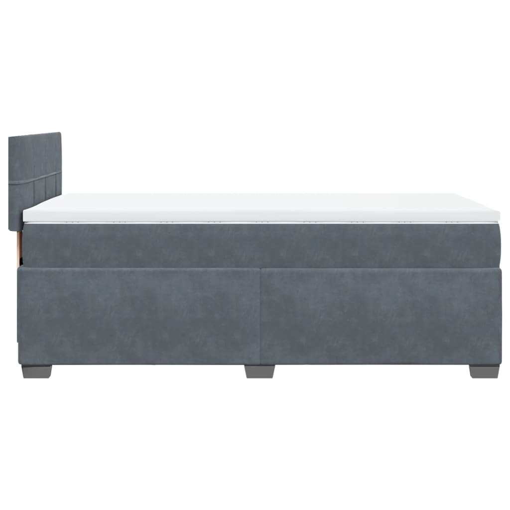 Boxspring met matras fluweel donkergrijs 90x200 cm