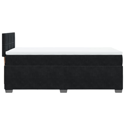 Boxspring met matras fluweel zwart 90x200 cm