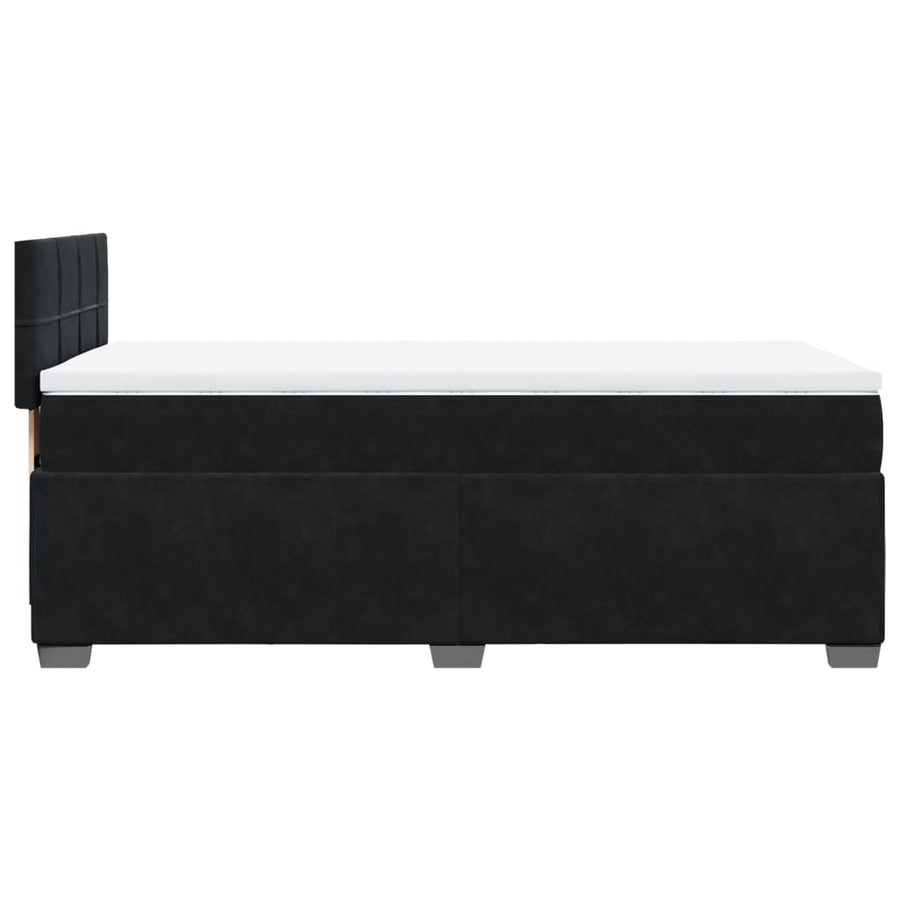 Boxspring met matras fluweel zwart 90x200 cm