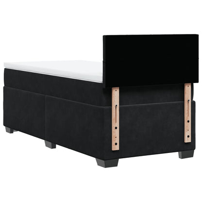 Boxspring met matras fluweel zwart 90x200 cm