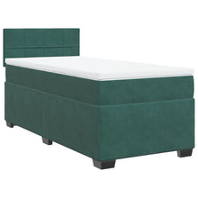 Boxspring met matras fluweel donkergroen 90x200 cm