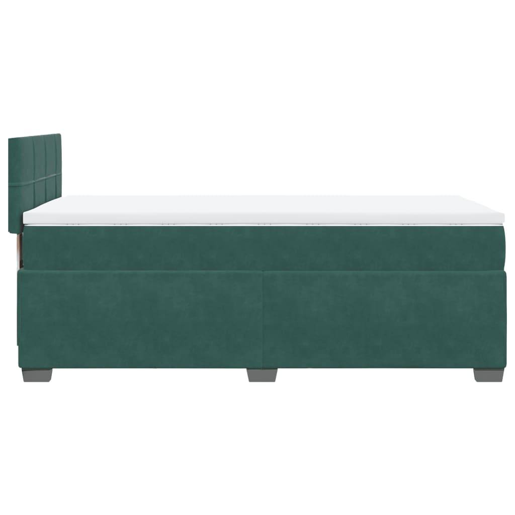 Boxspring met matras fluweel donkergroen 90x200 cm