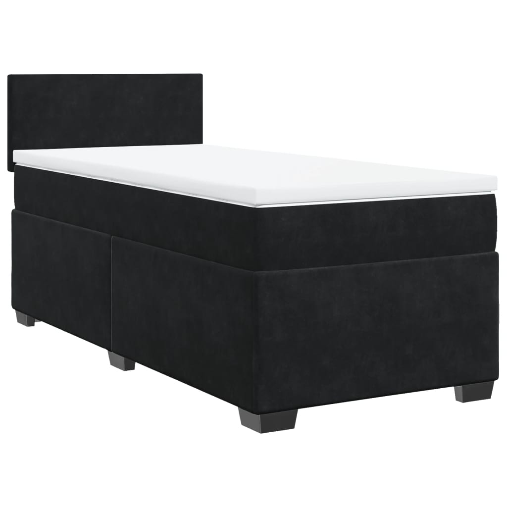 Boxspring met matras fluweel zwart 100x200 cm