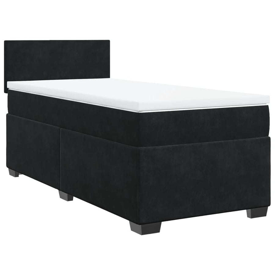 Boxspring met matras fluweel zwart 100x200 cm