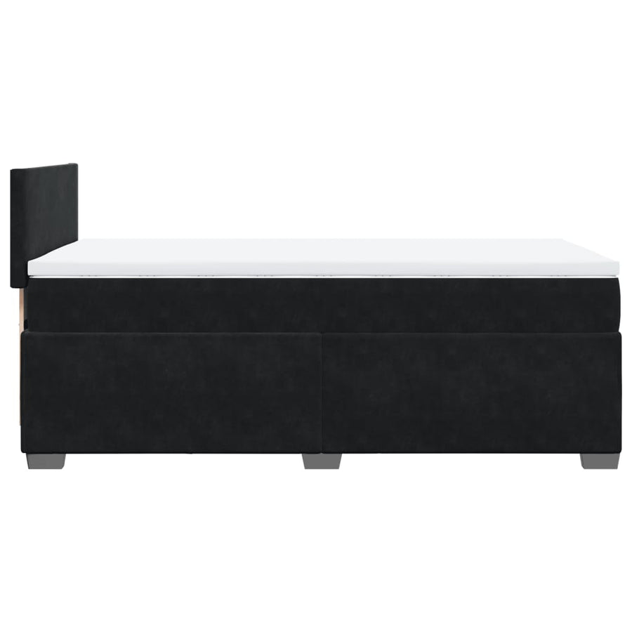 Boxspring met matras fluweel zwart 100x200 cm