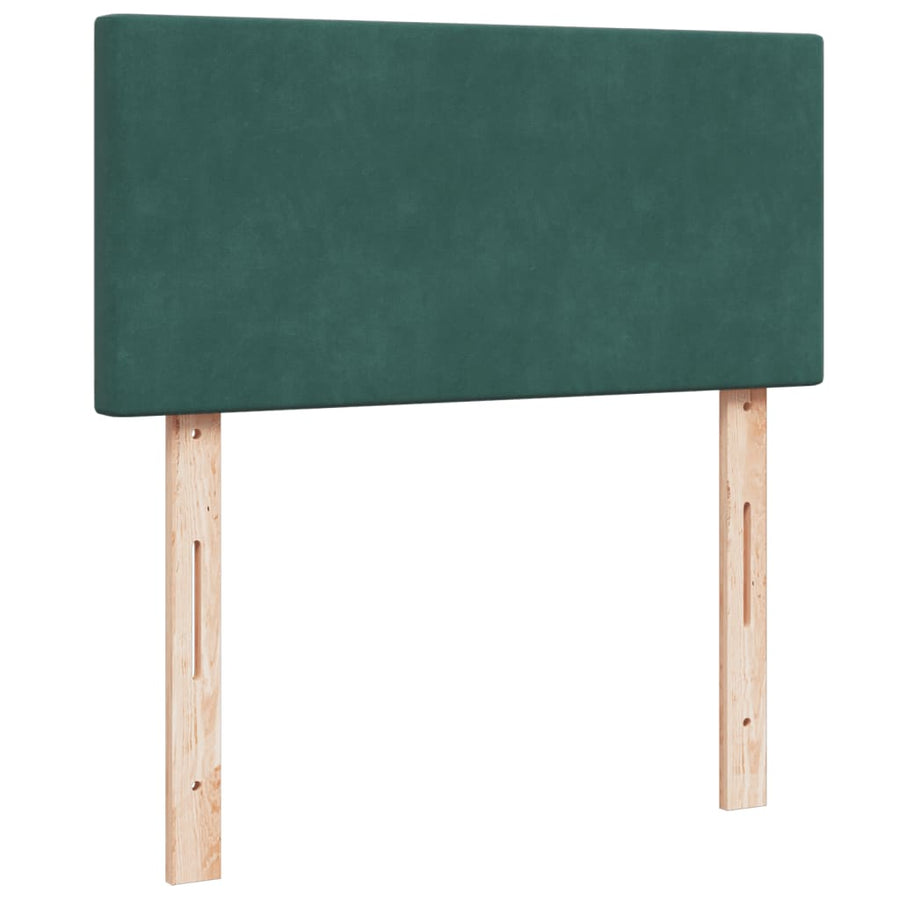 Boxspring met matras fluweel donkergroen 100x200 cm