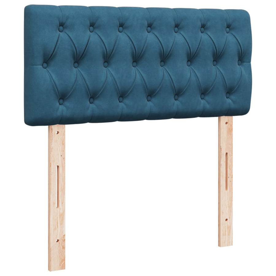 Boxspring met matras fluweel donkerblauw 100x200 cm