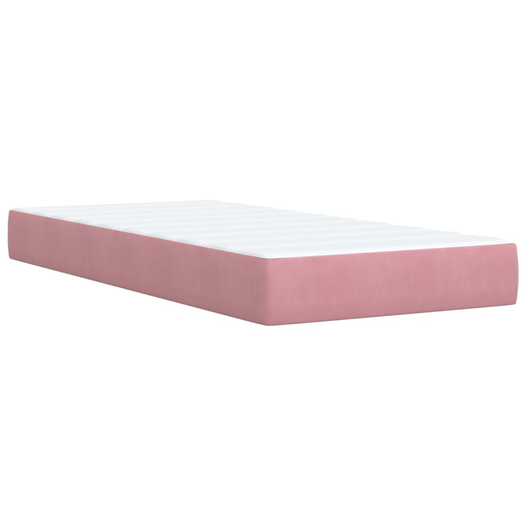 Boxspring met matras fluweel roze 100x200 cm