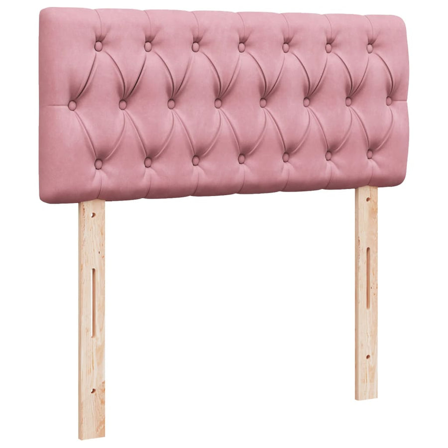 Boxspring met matras fluweel roze 100x200 cm