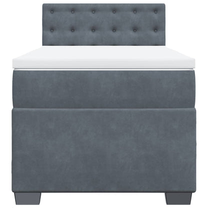 Boxspring met matras fluweel donkergrijs 100x200 cm