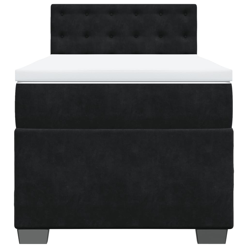 Boxspring met matras fluweel zwart 100x200 cm