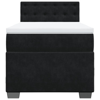 Boxspring met matras fluweel zwart 100x200 cm