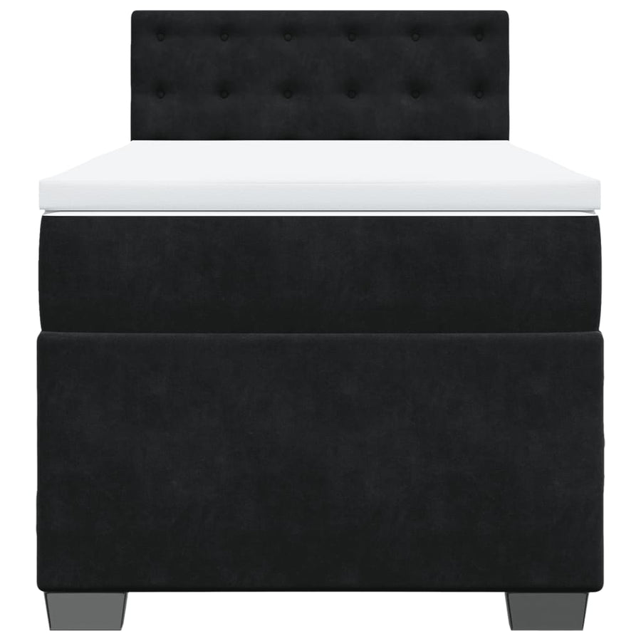 Boxspring met matras fluweel zwart 100x200 cm