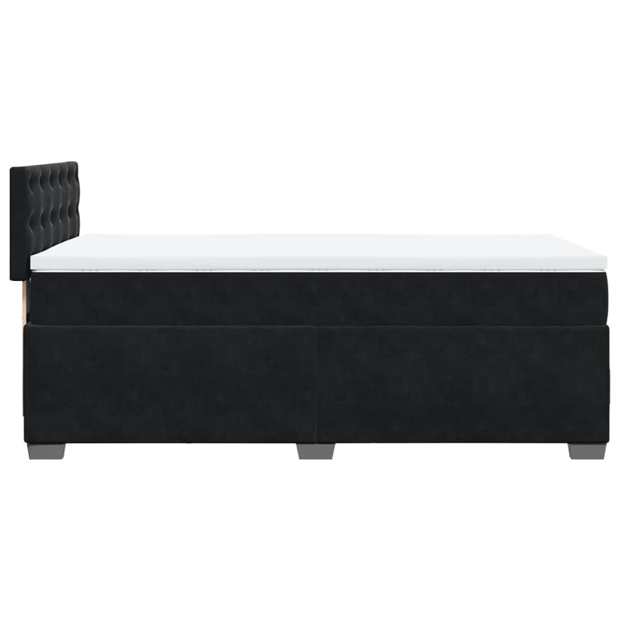 Boxspring met matras fluweel zwart 100x200 cm