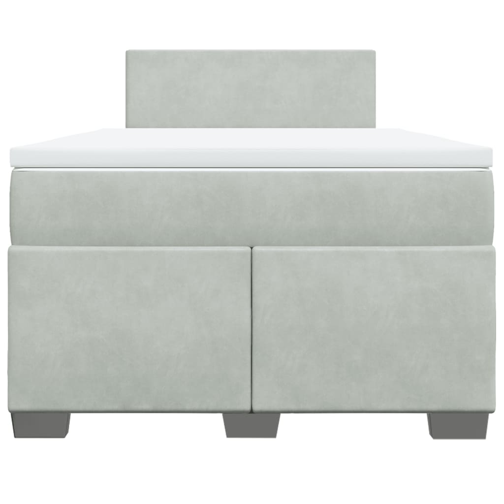 Boxspring met matras fluweel lichtgrijs 120x190 cm