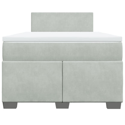 Boxspring met matras fluweel lichtgrijs 120x190 cm