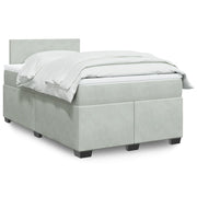 Boxspring met matras 120x190 cm lichtgrijs fluweel