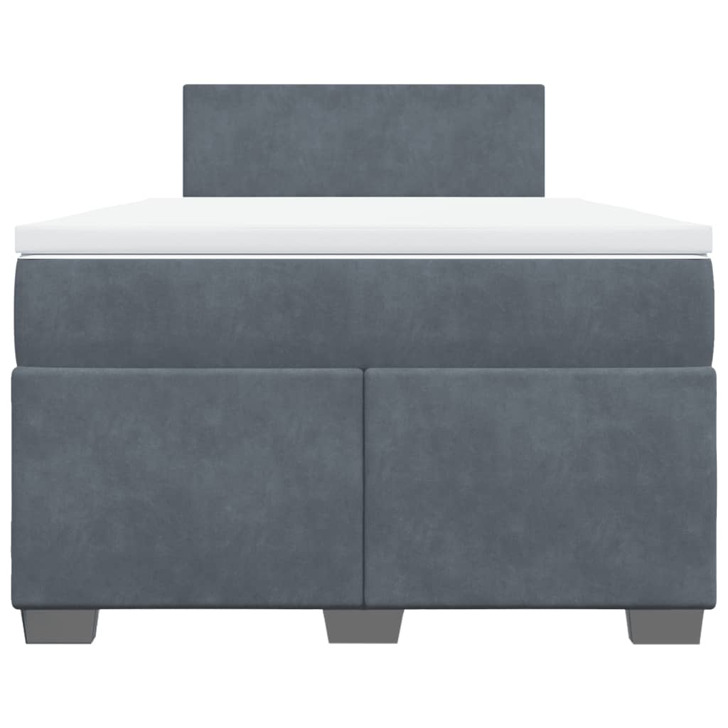 Boxspring met matras fluweel donkergrijs 120x190 cm