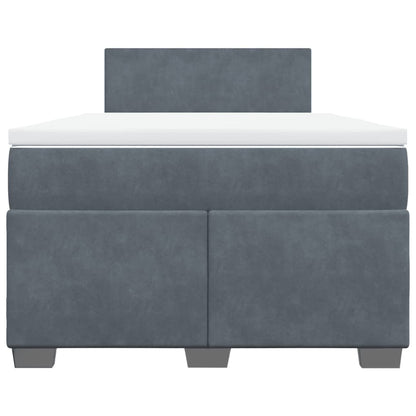 Boxspring met matras fluweel donkergrijs 120x190 cm