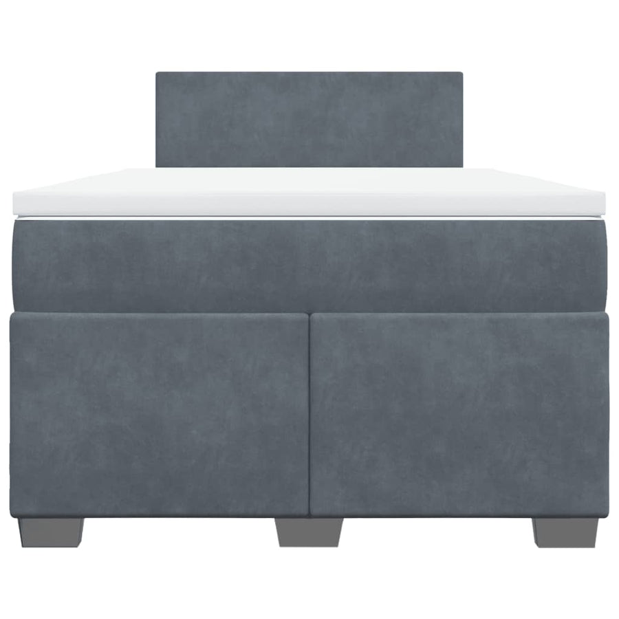 Boxspring met matras fluweel donkergrijs 120x190 cm