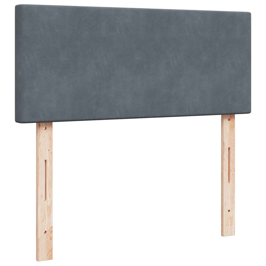 Boxspring met matras fluweel donkergrijs 120x190 cm