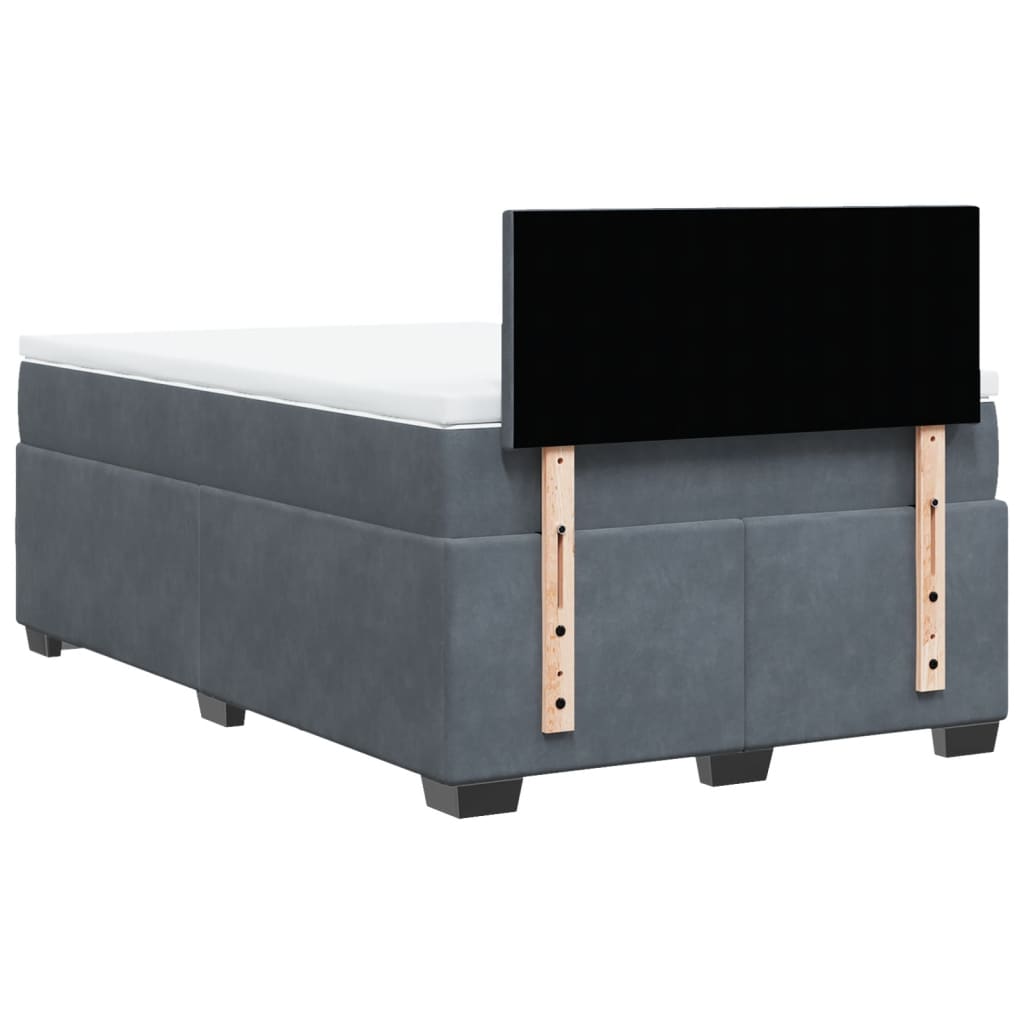 Boxspring met matras fluweel donkergrijs 120x190 cm